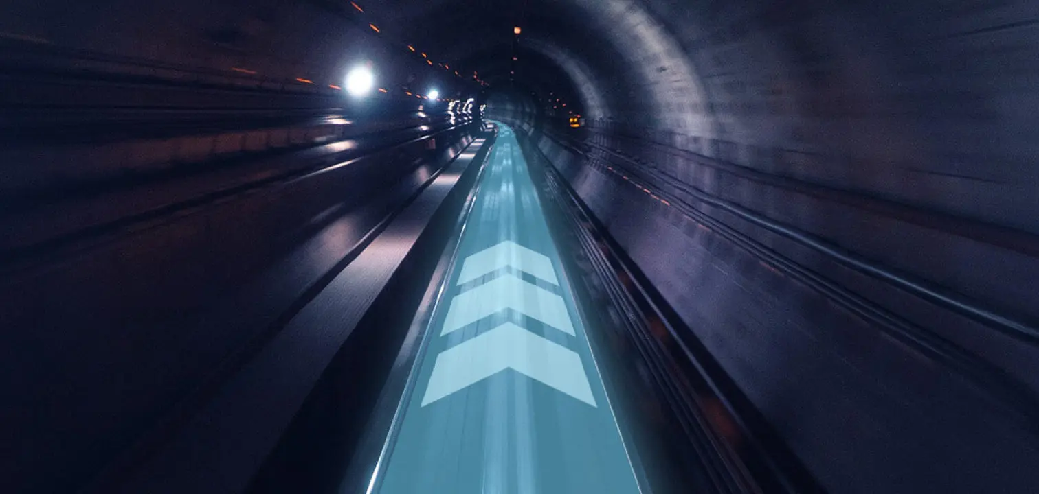 Photo of a motion=blurred tunnel